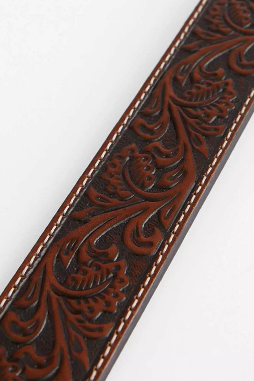 Ariat Embossed Leather Belt for Men in Brown