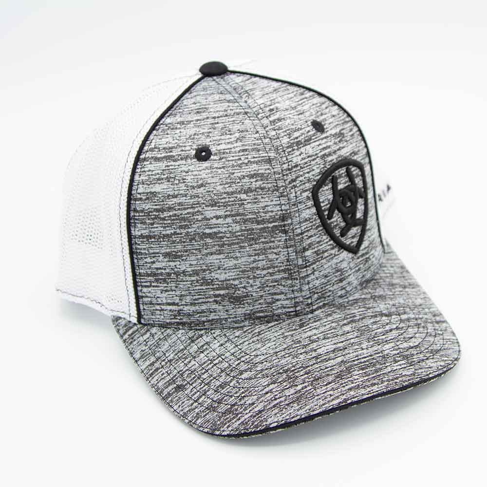 Ariat Offset Trucker Hat for Men in Heather Black