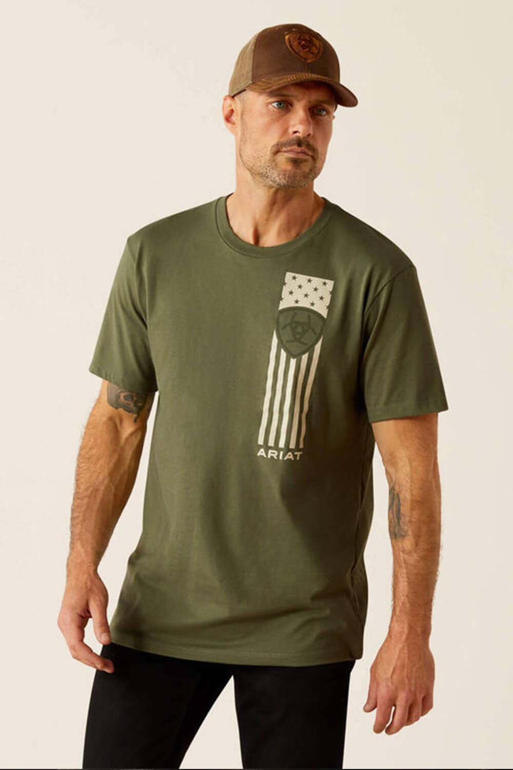 Ariat Patriot Stripe T-Shirt for Men in Green
