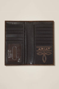 Ariat Rodeo Bull Hide Wallet in Brown