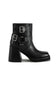 Azalea Wang Scooter Moto Heeled Booties for Women in Black