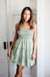 Open Back Elastic Band Mini Dress for Women in Green Floral