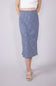 Ditsy Floral Midi Skirt for Women in Dusty Blue 