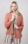 Shaker Stitch Cardigan for Women in Dusty Coral