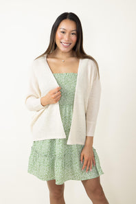 Shaker Stitch Cardigan for Women in Ivory