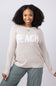 Beach Crewneck Sweater for Women in Khaki 