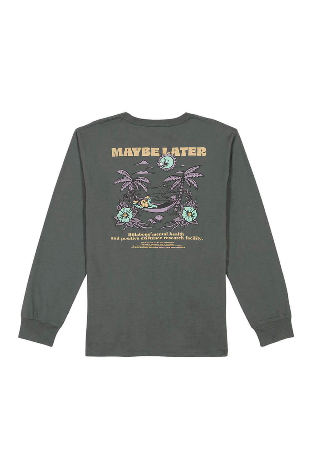 Billabong Youth Relax Graphic Long Sleeve T-Shirt for Boys in Slate Green