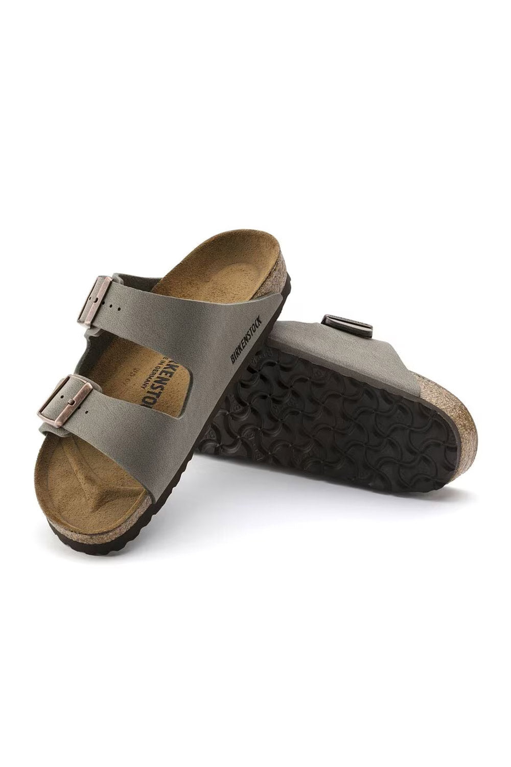 Birkenstock Arizona Birkibuc Sandals in Stone