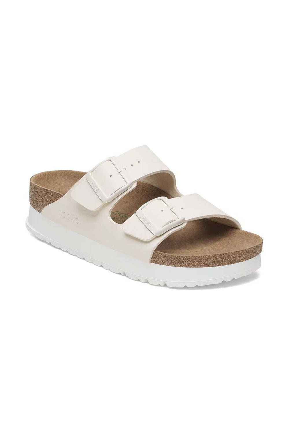 Papillio by Birkenstock Arizona Flex Platform Vegan Birko-Flor Sandals for Women in Eggshell