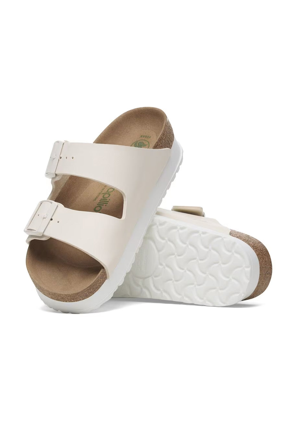 Papillio by Birkenstock Arizona Flex Platform Vegan Birko-Flor Sandals for Women in Eggshell