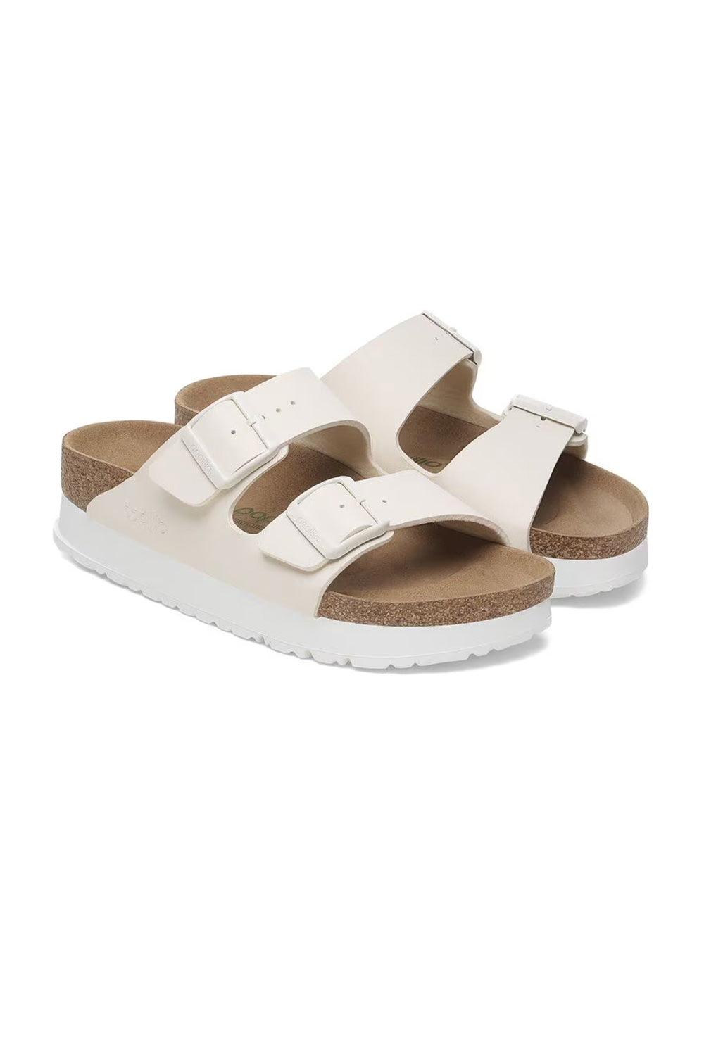 Papillio by Birkenstock Arizona Flex Platform Vegan Birko-Flor Sandals for Women in Eggshell