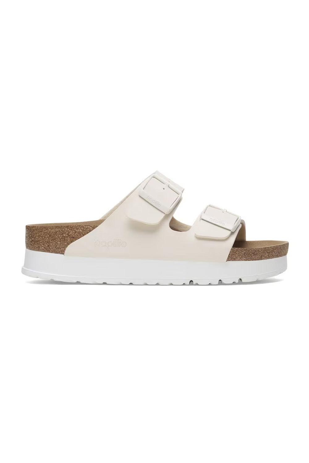 Papillio by Birkenstock Arizona Flex Platform Vegan Birko-Flor Sandals for Women in Eggshell