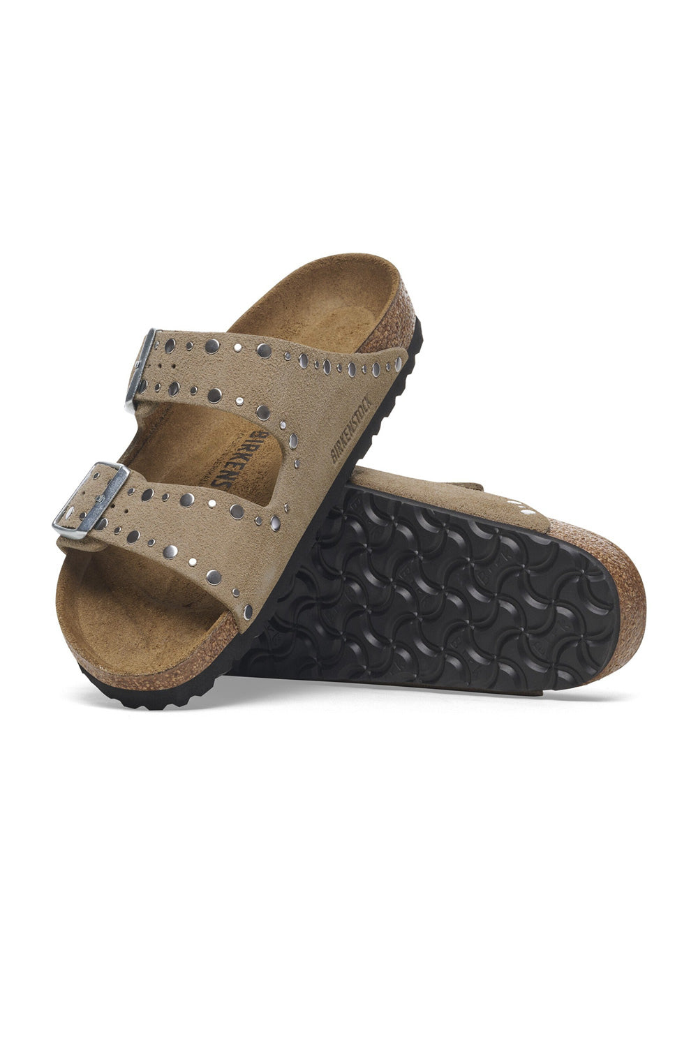 Birkenstock Arizona Rivets Suede Sandals for Women in Taupe