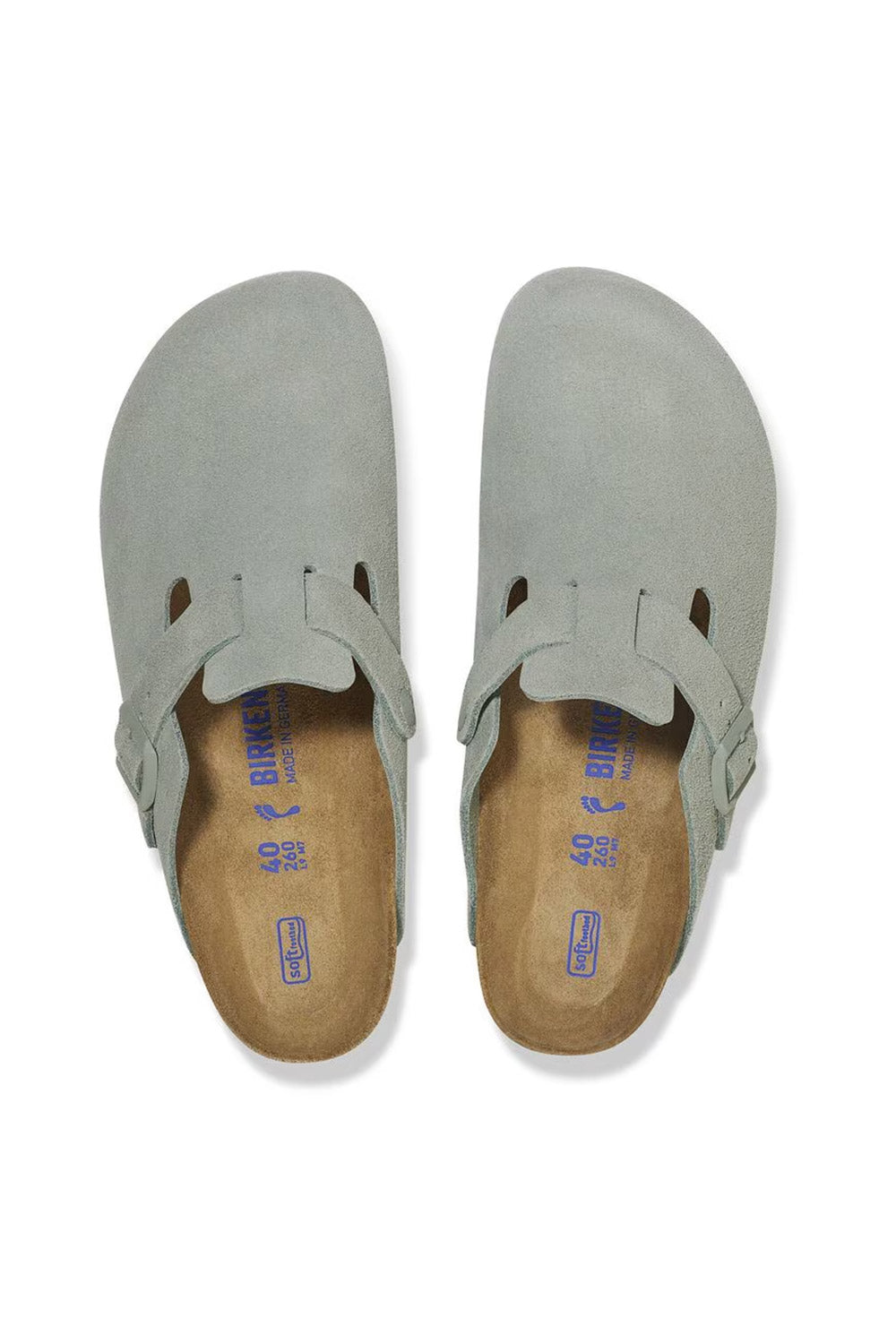 Birkenstock Boston Suede Clogs for Women in Sage