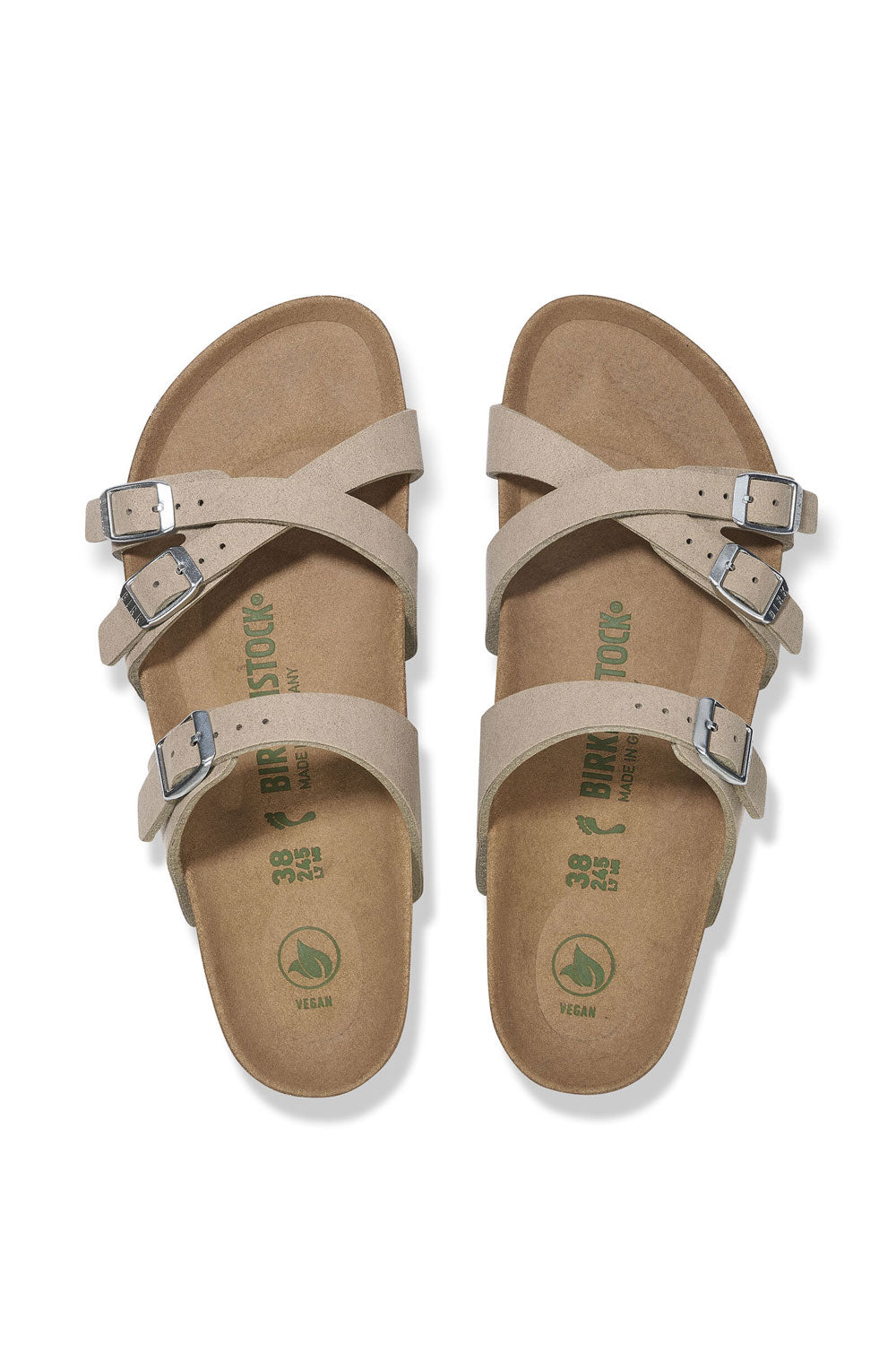 Birkenstock Birkibuc Franca Vegan Sandals for Women in Grey Taupe