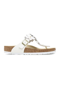 Birkenstock Gizeh Flower Leather Sandals for Women in White