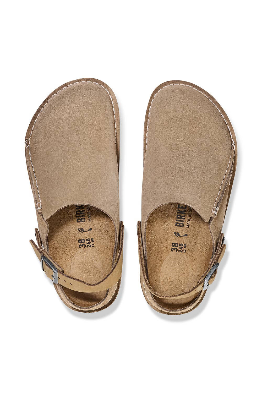 Birkenstock Lutry Premium Suede Leather Clogs for Women in Grey Taupe