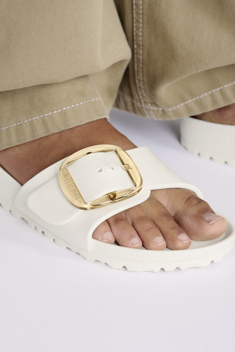 Birkenstock Madrid Big Buckle EVA Sandals for Women in Eggshell 