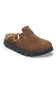 Papillio by Birkenstock Boston Chunky Suede Clogs for Women in Dark Tea