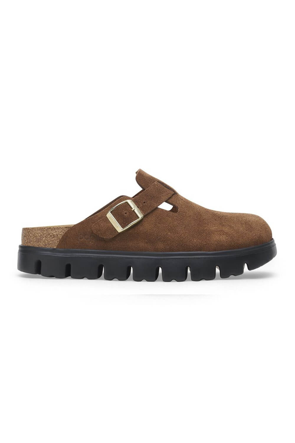 Papillio by Birkenstock Boston Chunky Suede Clogs for Women in Dark Tea