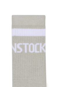 Birkenstock Cotton Tennis Stripe Socks in Stone Coin/White