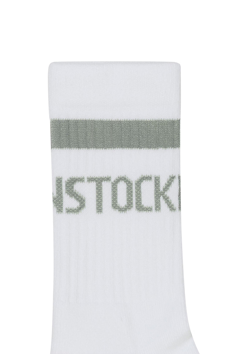 Birkenstock Cotton Tennis Stripe Socks in White/Sage