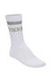 Birkenstock Cotton Tennis Stripe Socks in White/Sage