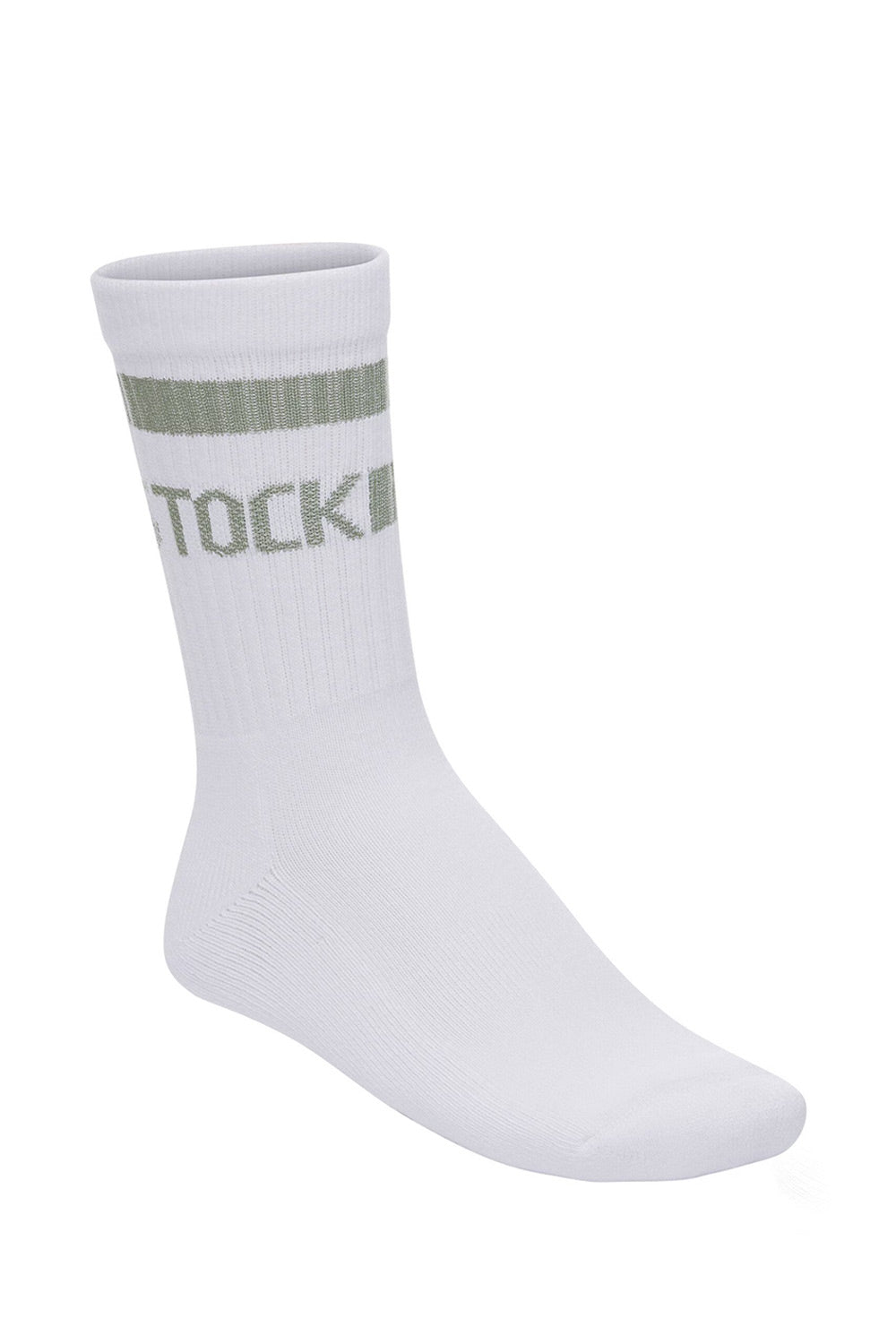 Birkenstock Cotton Tennis Stripe Socks in White/Sage