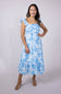 Tiered Floral Maxi Dress for Women in Blue