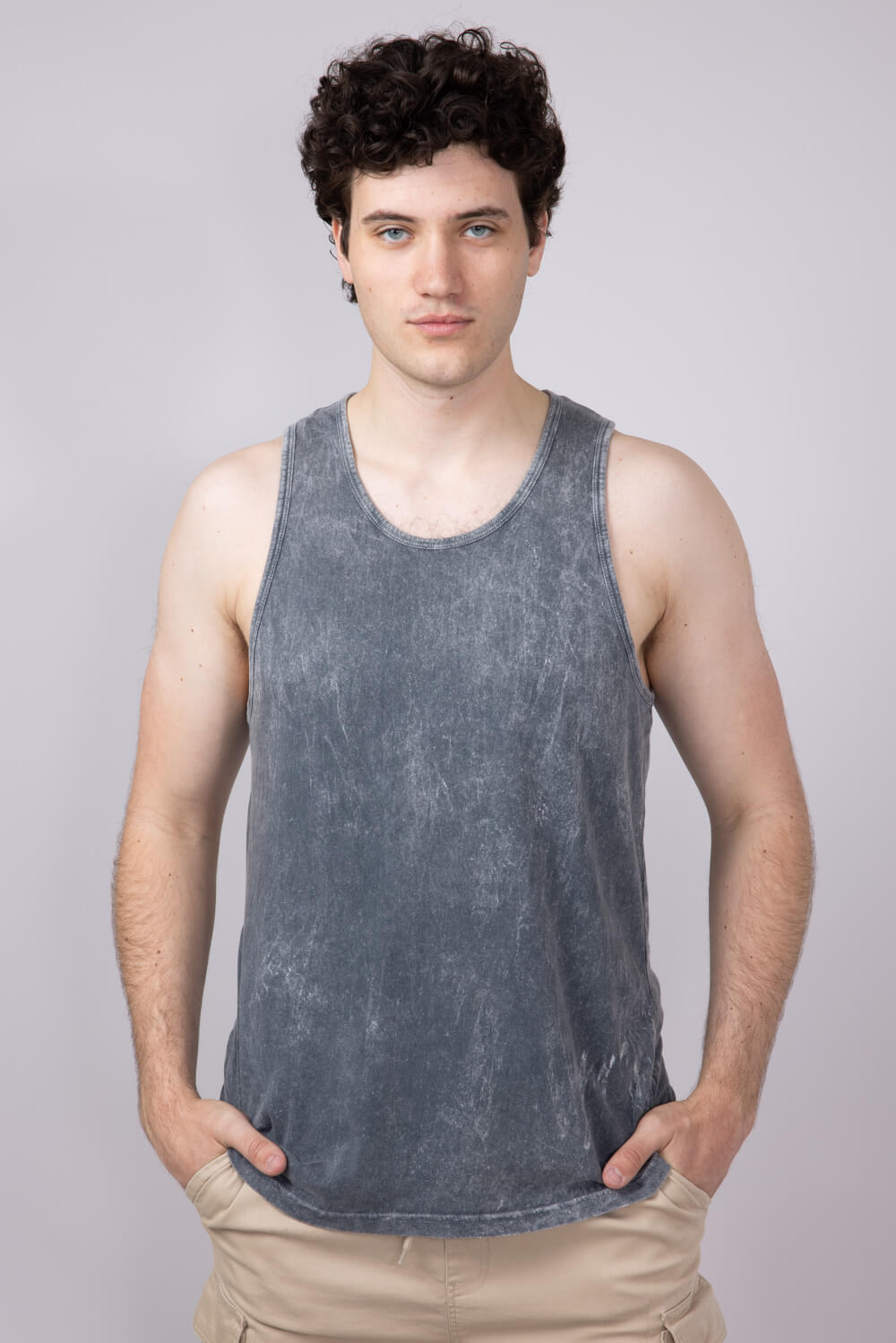 Bondi Beach Mineral Wash Tank Top for Men in Charcoal