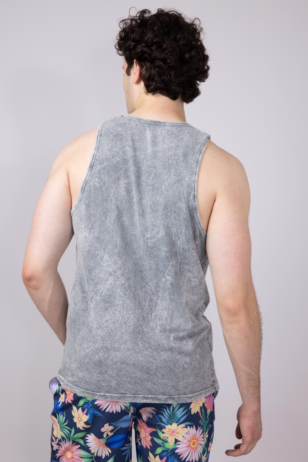 Bondi Beach Mineral Wash Tank Top for Men in Light Grey 