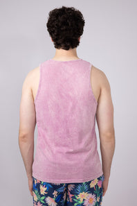 Bondi Beach Mineral Wash Tank Top for Men in Rose Pink