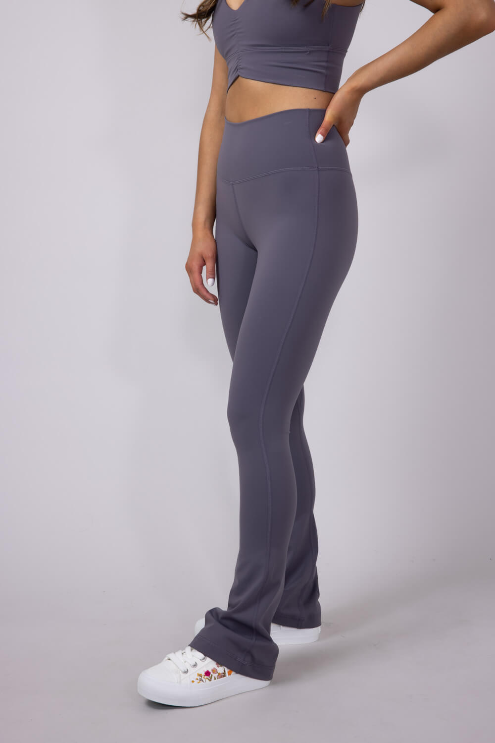 Buttery Soft Flare Leggings for Women in Charcoal