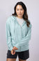 C&C California Mercy Longline Sunwashed Beach Terry Hoodie Jacket for Women in Blue