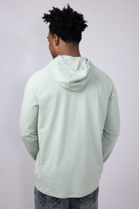 Carhartt Force Relaxed Fit Midweight Long Sleeve Logo Hooded T-Shirt for Men in Sage