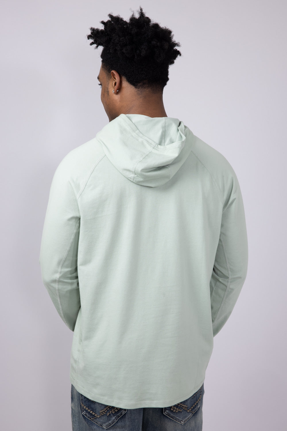 Carhartt Force Relaxed Fit Midweight Long Sleeve Logo Hooded T-Shirt for Men in Sage