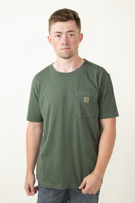 Carhartt Legacy Relaxed Fit Midweight Pocket T-Shirt for Men in Mountain View Green