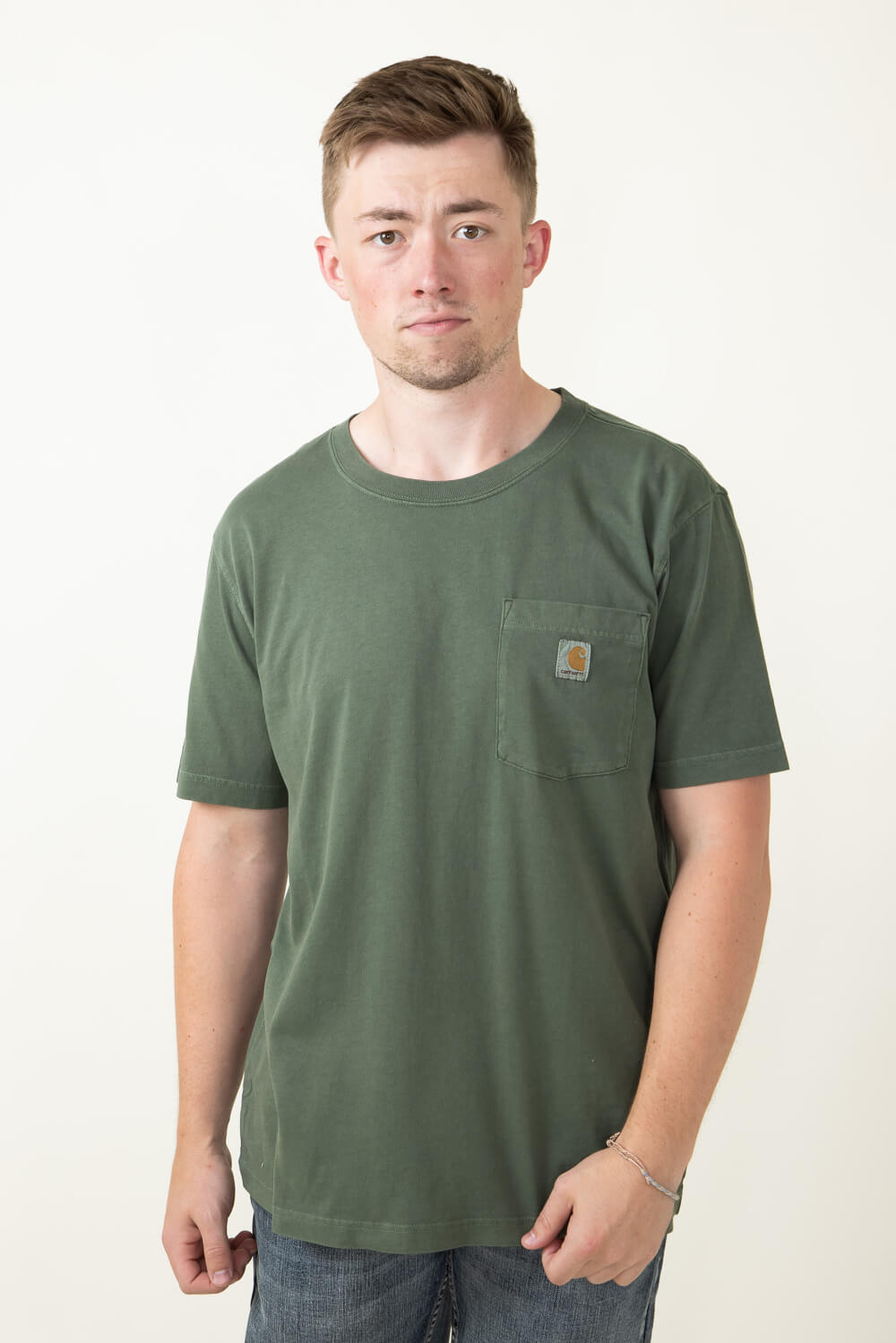 Carhartt Legacy Relaxed Fit Midweight Pocket T-Shirt for Men in Mountain View Green