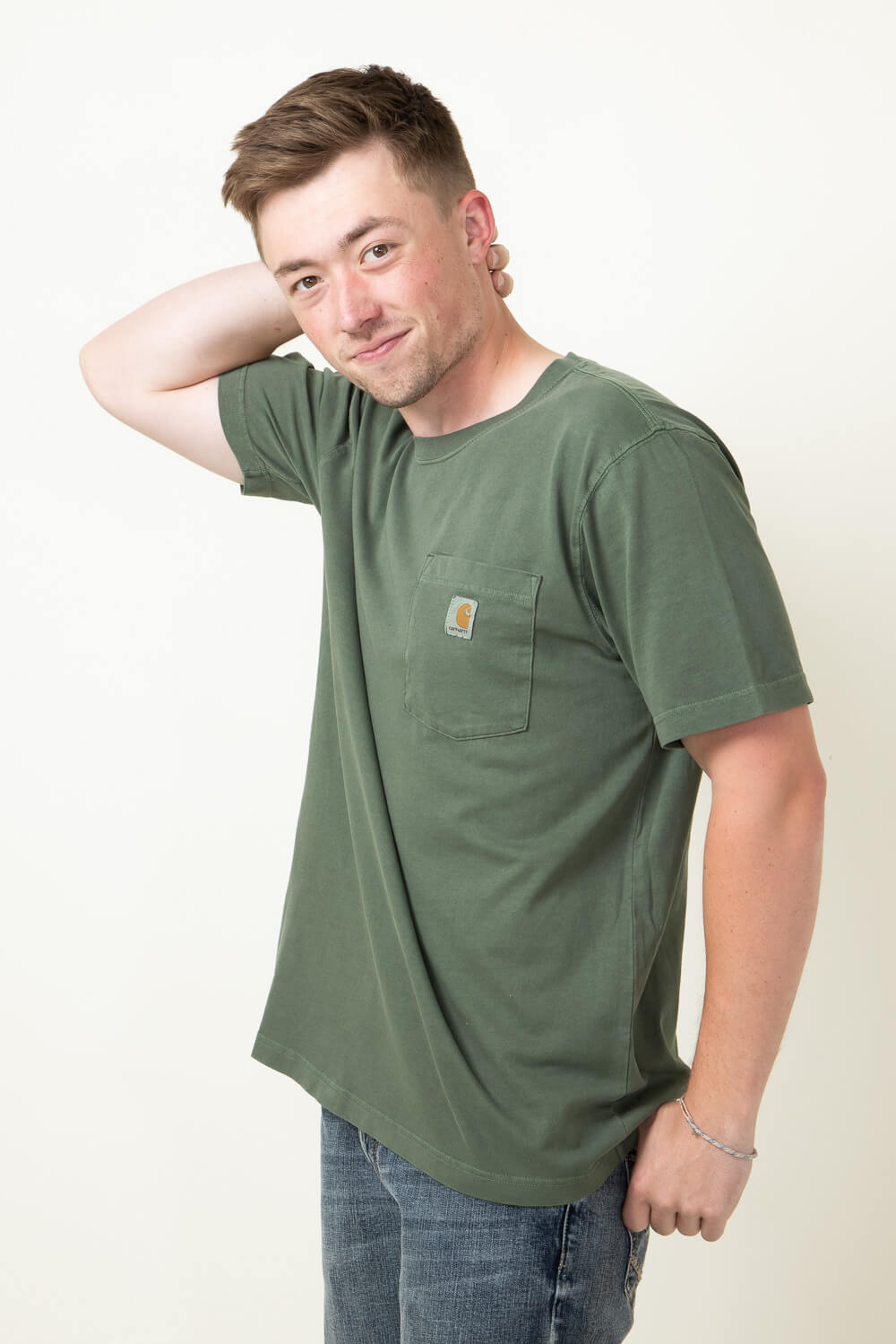 Carhartt Legacy Relaxed Fit Midweight Pocket T-Shirt for Men in Mountain View Green