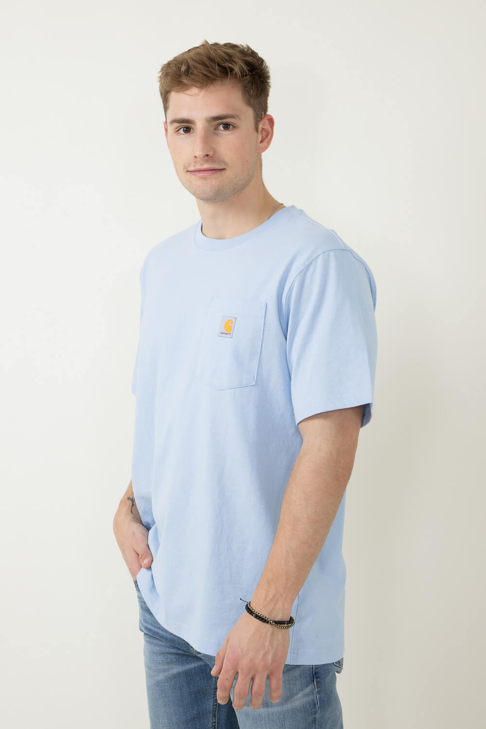 Carhartt Relaxed Fit Heavyweight Pocket C Graphic T-Shirt for Men in Blue