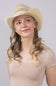 C.C. Woven Beaded Charm Cowgirl Hat for Women in Beige