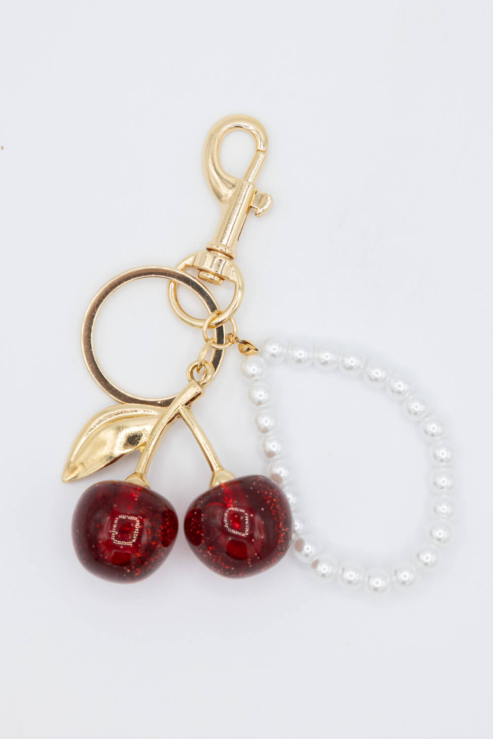 Cherry Pearl Purse Charm in Gold