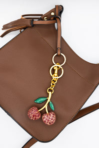 Cherry Sparkle Purse Charm in Gold