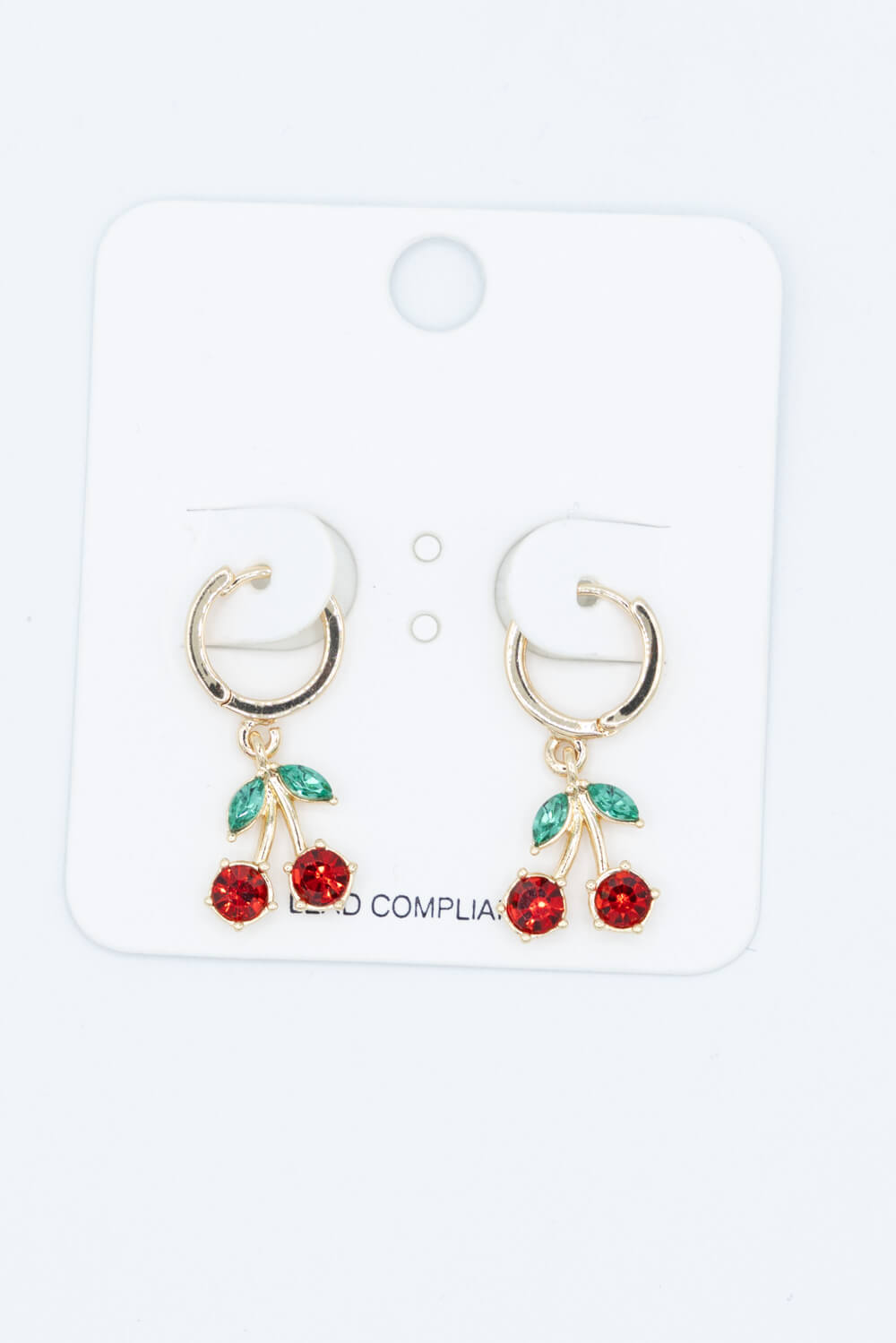 Cherry Huggie Earrings in Gold