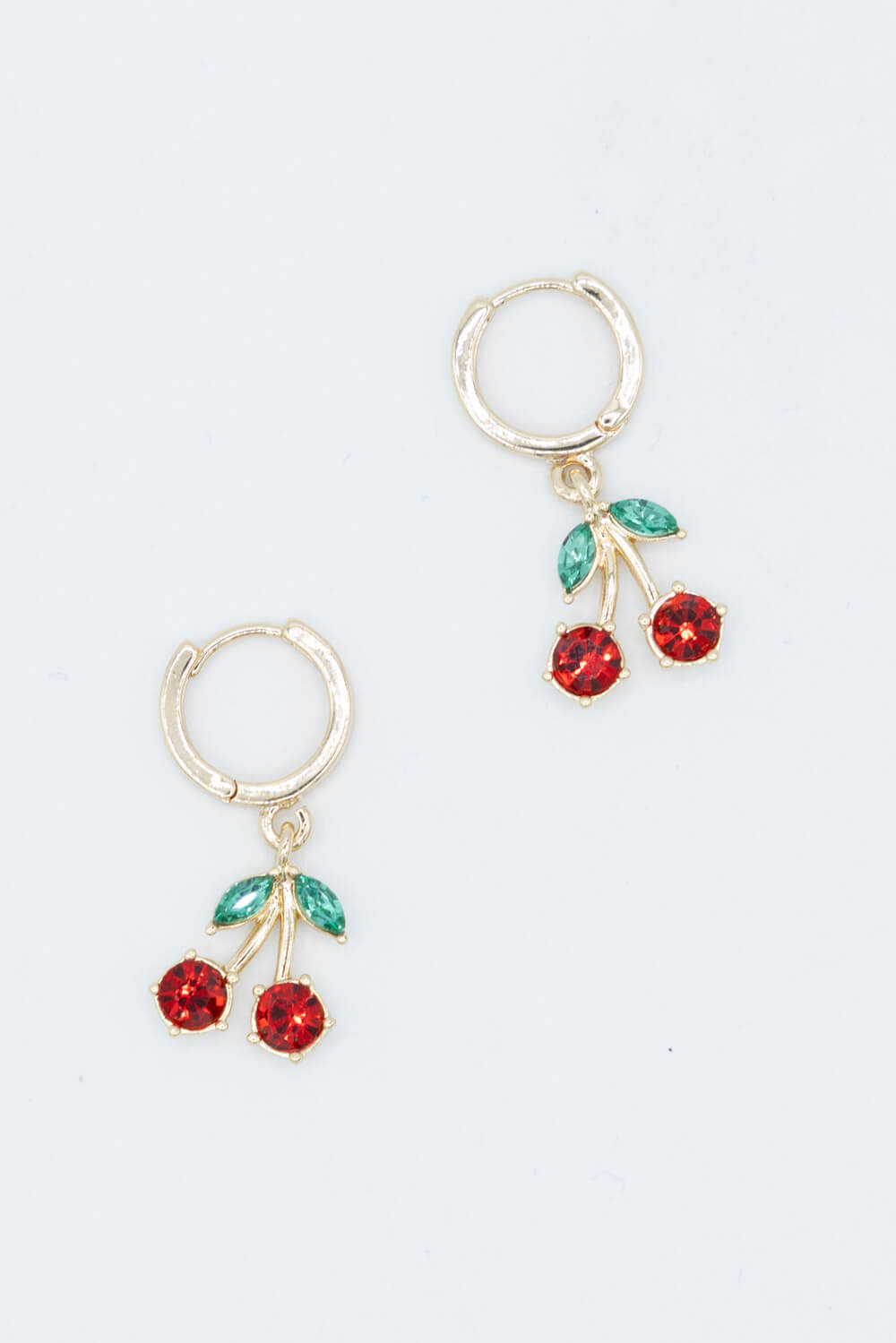 Cherry Huggie Earrings in Gold