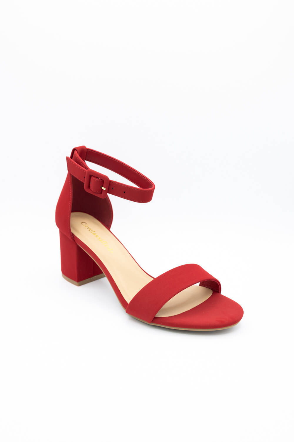 City Classified Cake Block Heels for Women in Red