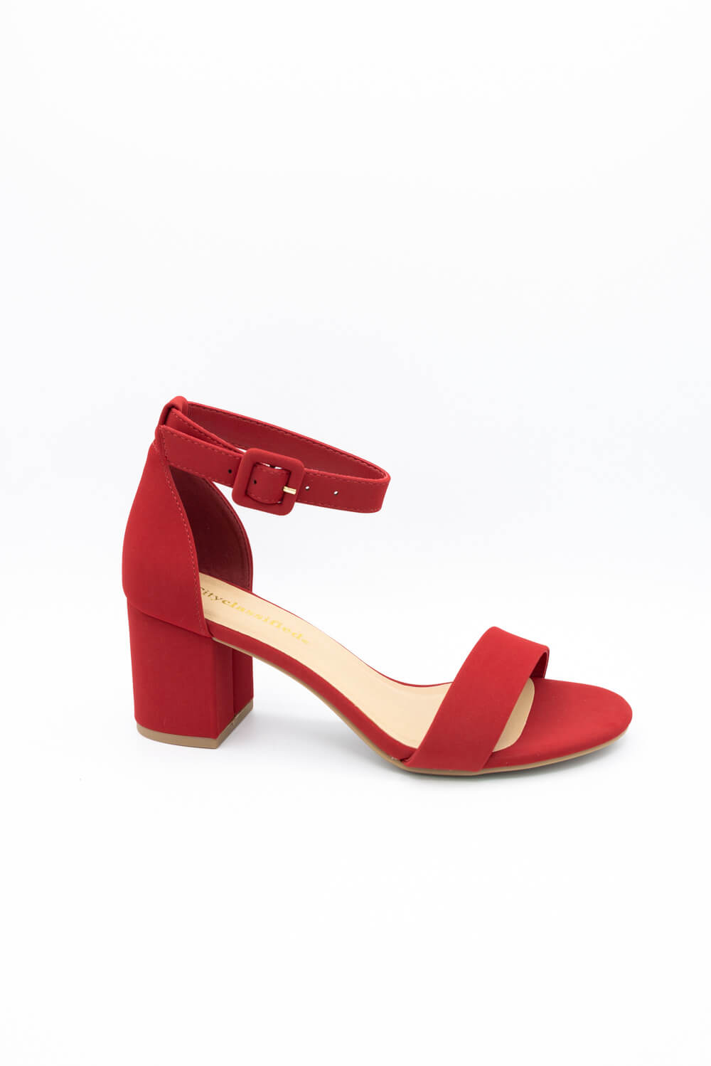 City Classified Cake Block Heels for Women in Red
