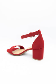 City Classified Cake Block Heels for Women in Red
