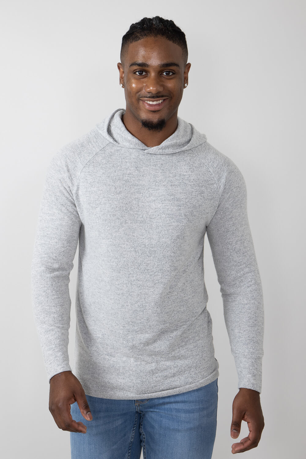 Civil Society Deswell Hooded Hacci Knit Shirt for Men in Light Grey