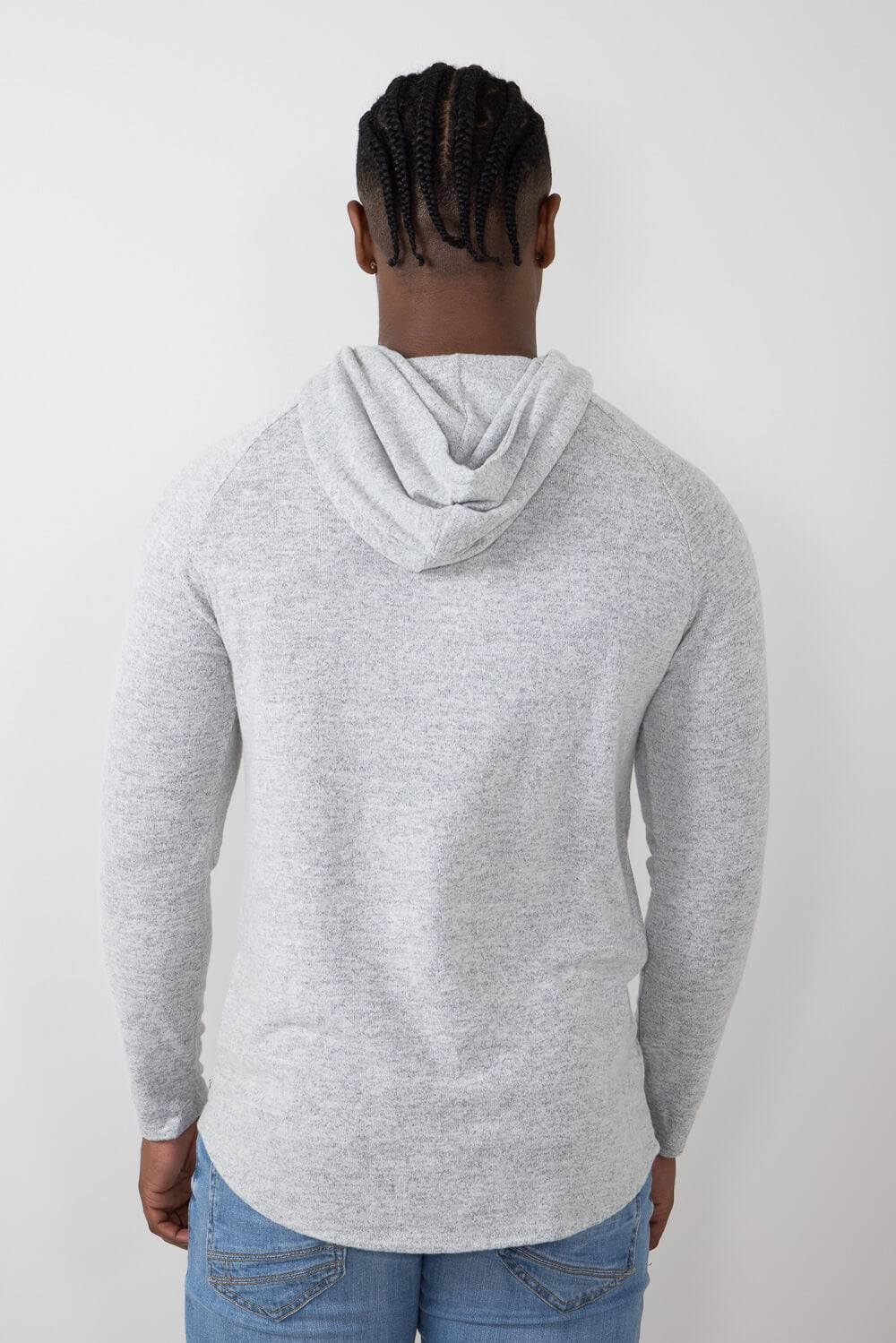 Civil Society Deswell Hooded Hacci Knit Shirt for Men in Light Grey